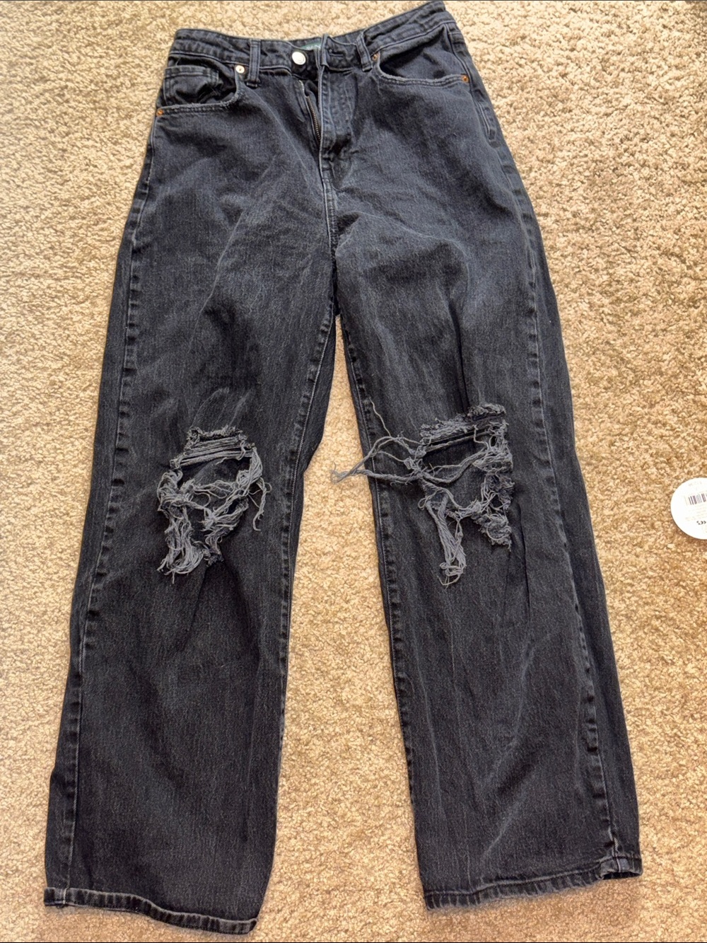 Black Distressed High-Waist Women’s Jeans